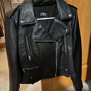 Zara Black Leather Outerwear